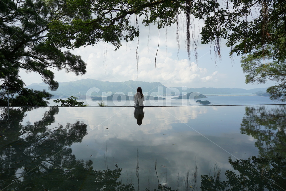연못,그림자,자연,비침,호수,하늘,공원,물,홍콩중문대,홍콩,구름,hongkong,pond,반사,reflection,water
