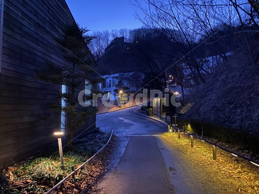 산마을,길,자연,야경,겨울,밤,night,winter,lighting,조명