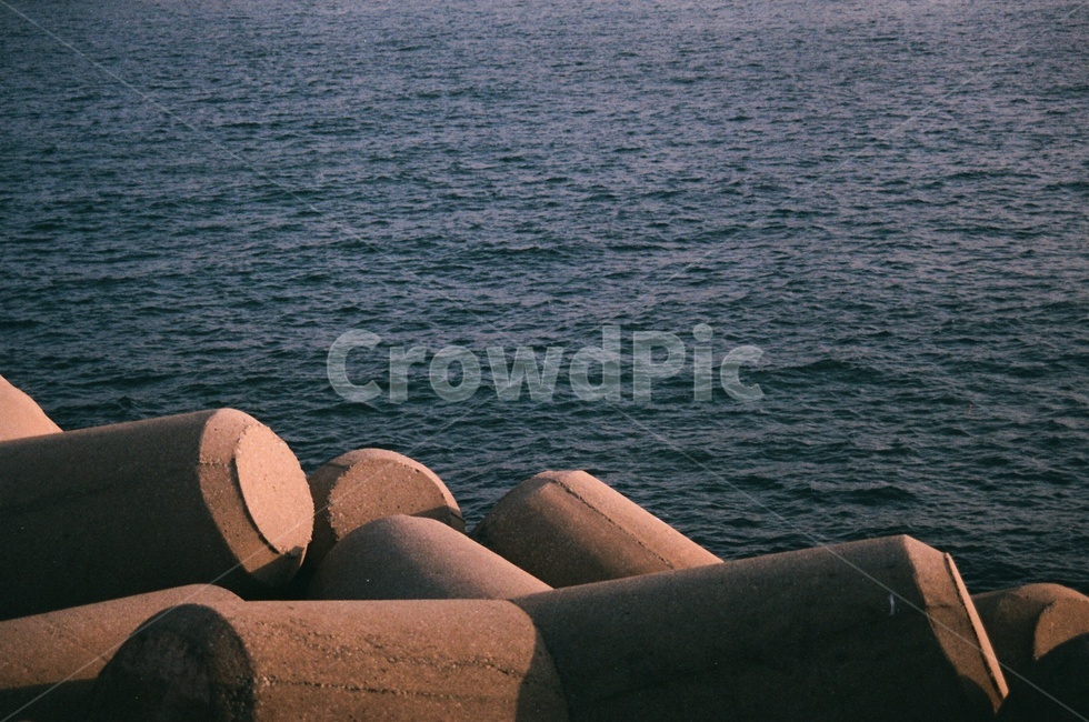 방파제,바다,부산,광안리,수변공원,필름사진,필름,노을