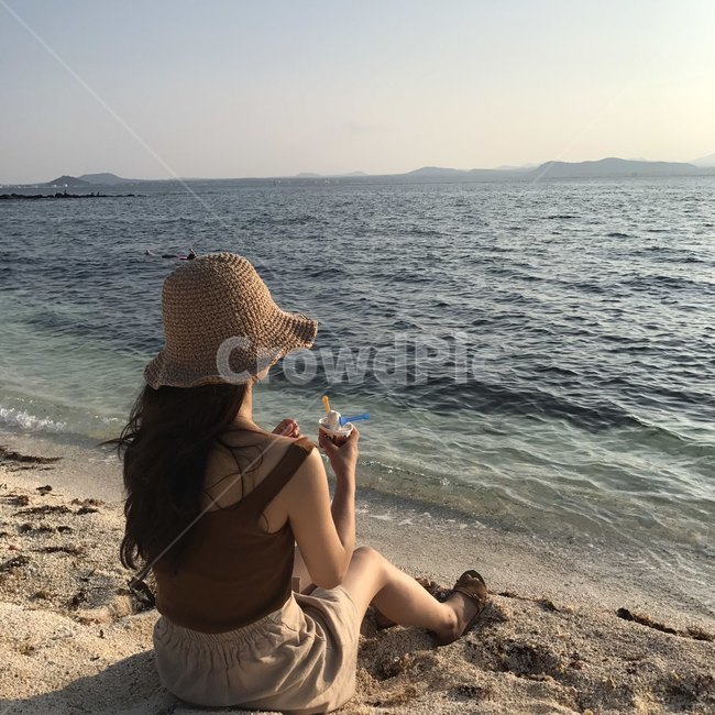 우도,제주도,땅콩아이스크림,바다,여자