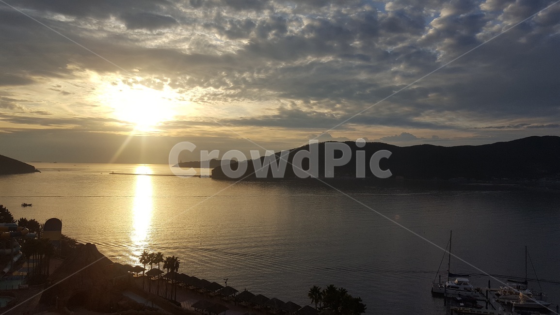 바다,땅거미,태양,산,하늘,풍경,sea,sun,mountain,sky,view,ocean,dusk