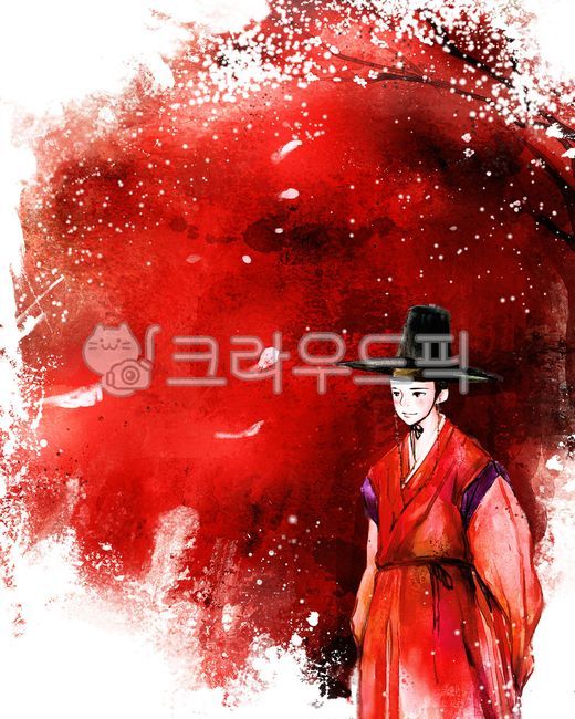 선비, 한복, 조선, 한국, 매화, 사진,이미지,일러스트,캘리그라피 - jinseo작가