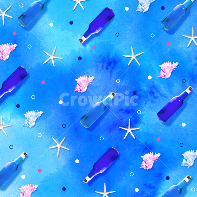 음료수,병,불가사리,소라,여름,패턴,문양,배경,백그라운드,여름,계절,summer,season,음료수,drink,beverage,그래픽,일러스트레이션,graphic,illustration,텍스처,질감,패턴,texture,pattern,paper,종이,confetti,색종이 조각