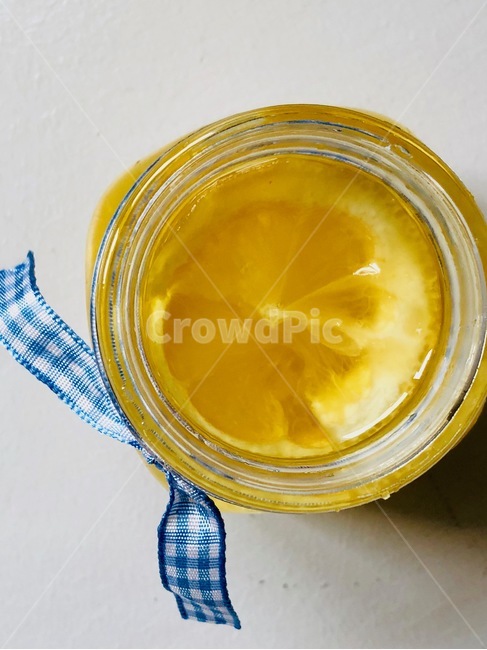 노란색,레몬,유리병,리본,체크무늬,원,sweet,tea,bottle,yellow,음식,식재료,요리,food,cook,meal,dishes,food reserves