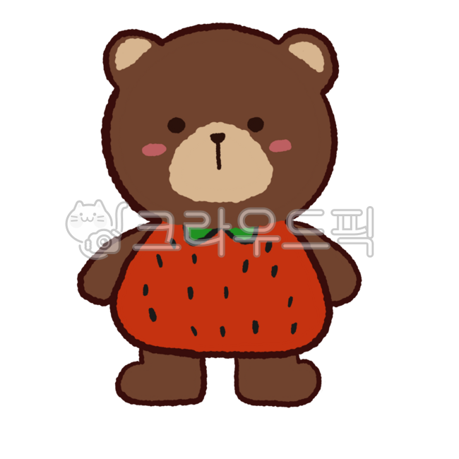 Bear,Teddy Bear,Cute Teddy Bear,Red,Brown,Pink,Strawberry Clothes,Baby Bear