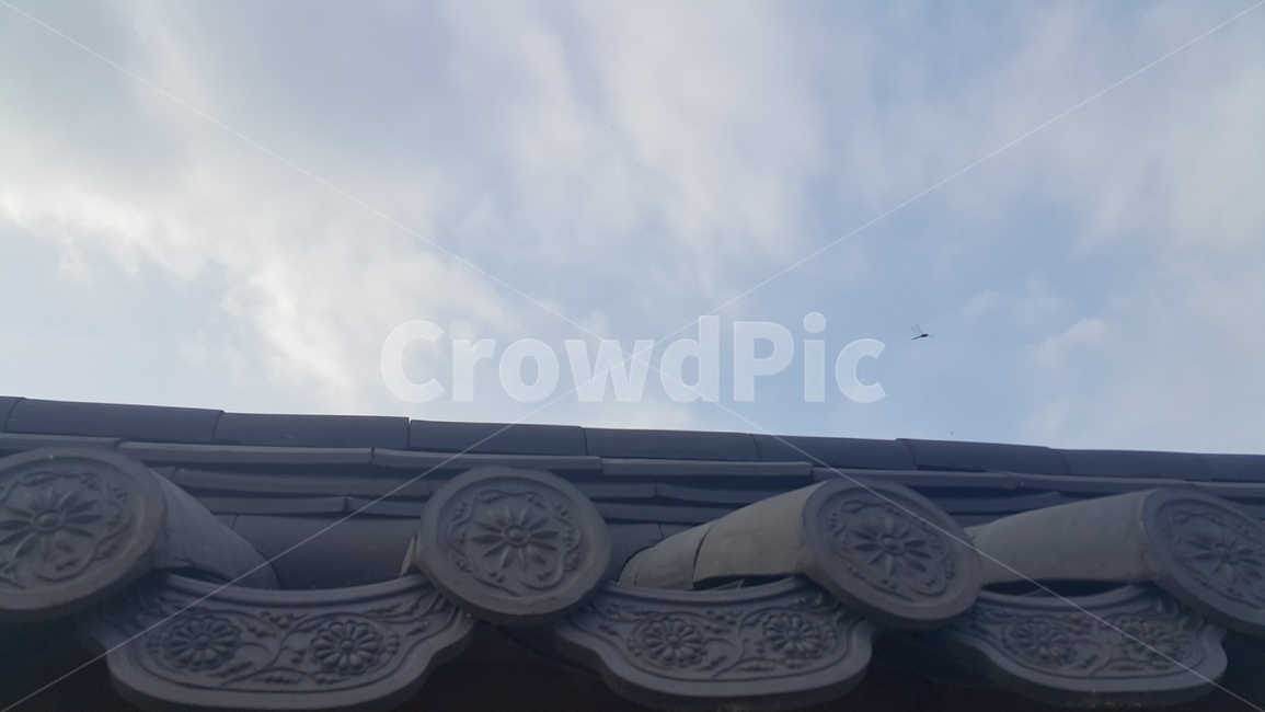 기와,담,구름,하늘,잠자리,rooftile,wall,cloud,sky,dragonfly,한국전통,한국문화,korean traditional,korean culture,건축물,건물외관,exterior,building,structure,architecture,construction
