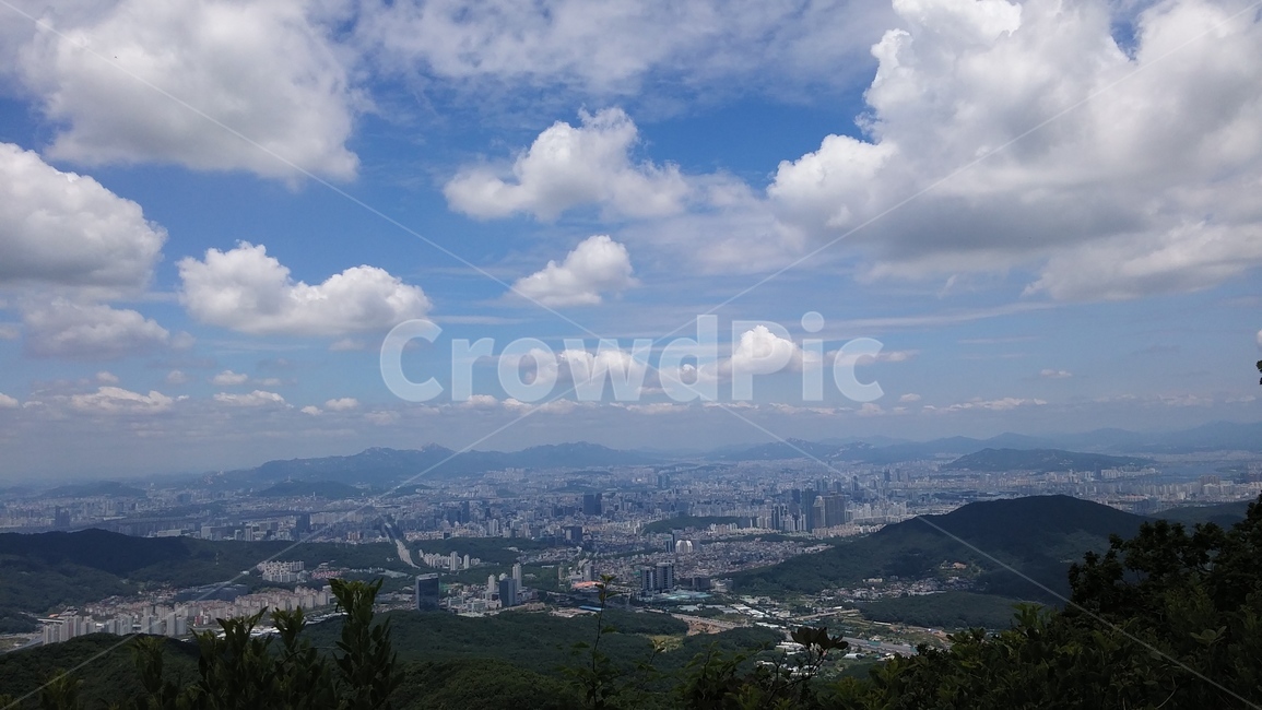 전경,등산,서울,하늘,구름