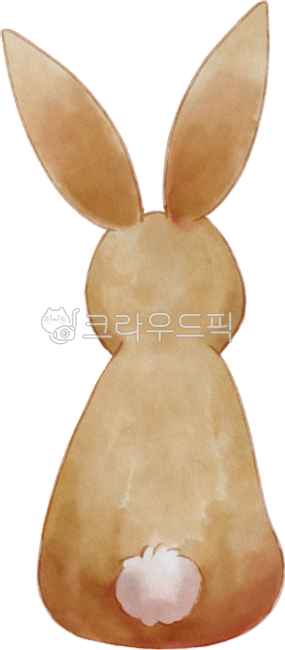 동물,토끼,뒷모습,그림,수채화,캐릭터