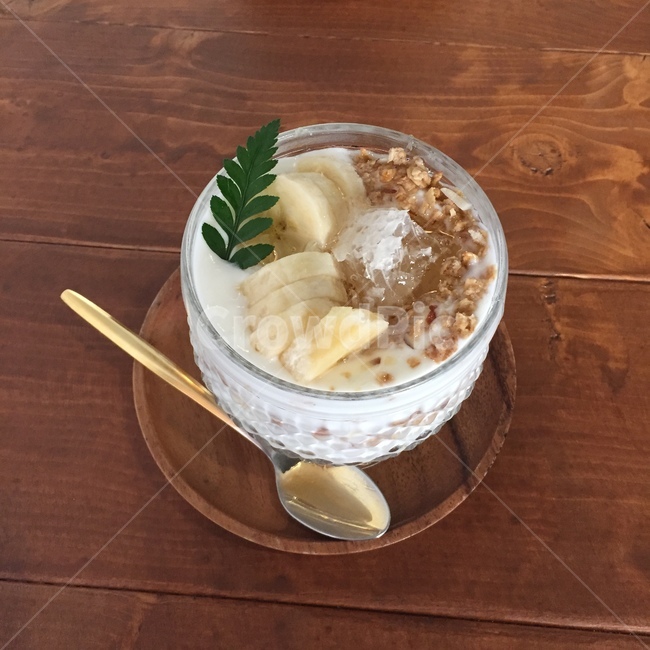 요거트,디저트,바나나,카페,벌꿀,음식,과일,yogurt,dessert