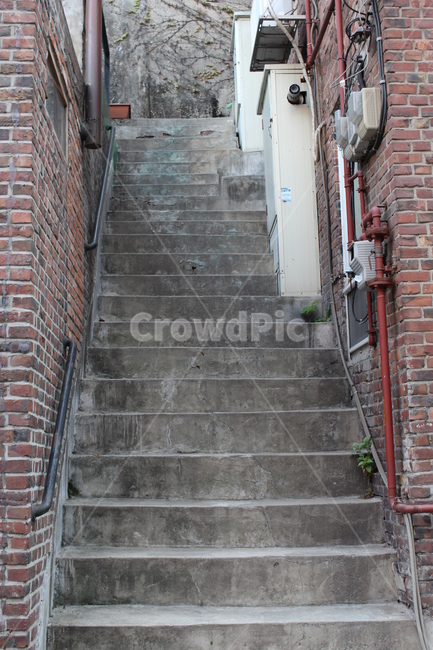 계단,골목,감성,길,골목길,골목길,alley,handrail,난간,banister,brick,벽돌,staircase