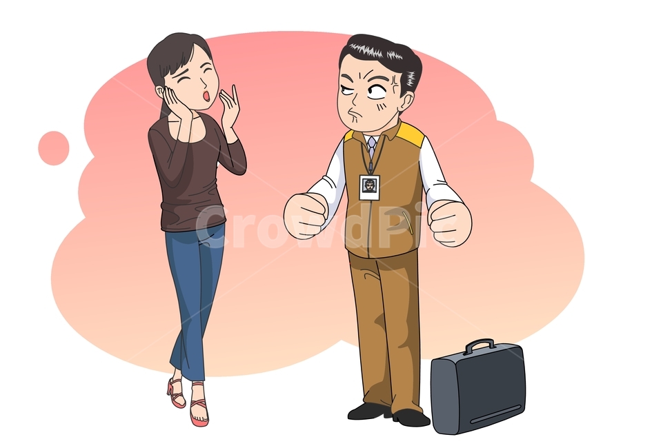 일러스트,벡터,이미지,핸드드로잉,드로잉,아트,만화,클립아트,그래픽,디자인,상황,상황그림,상업미술,일러스트레이션,직원교육,교육,삽화,캐릭터,상황컷,서비스,고객응대,사람,남자,여자,서비스기사,as기사,주부,아줌마,as센터,불친절,불만족,수리비,청구,고객만족,만족,남녀,방문,시추에이션,동작,행동,방문상담,방문기사,가방,상담,요구,요청,수리,과도한요구,얼버무림,웃음,황당함,화남,핏줄,두주먹,불끈,째려봄,진상,진상고객,미안함,그래픽,일러스트레이션,graphic,illustration