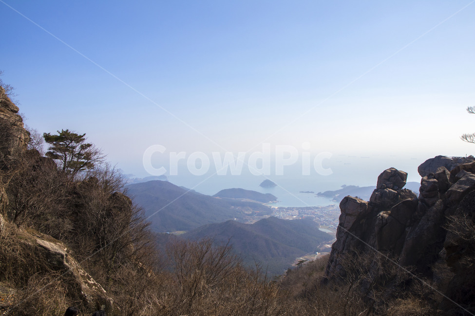 산,풍경,바다,경치,자연