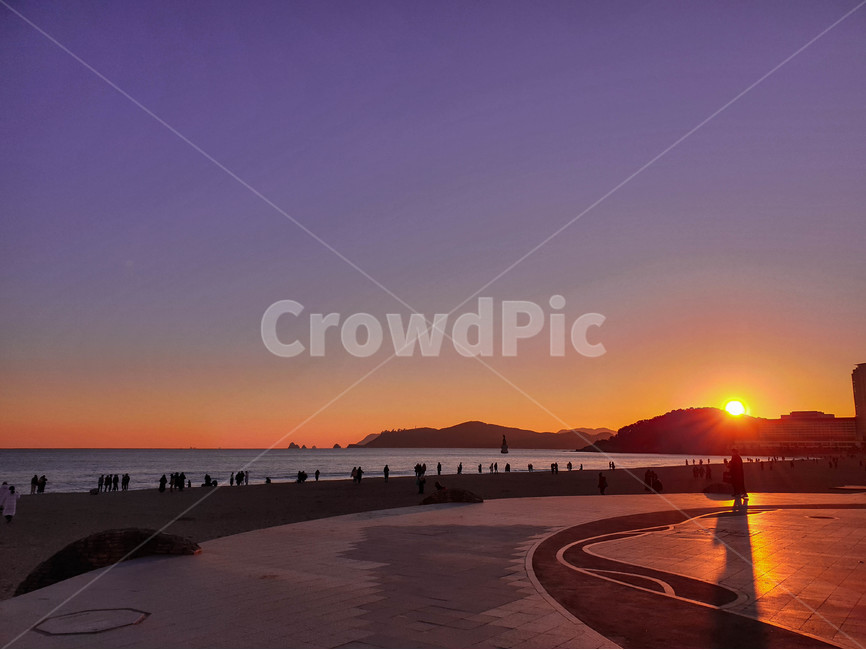 일몰,부산,해운대,바다,보라하늘,자연,자연,풍경,nature,landscape,outdoors,옥외,red sky,붉은 하늘,sunset,dawn,새벽,sky,하늘,dusk,황혼,flare,플레어,light,빛,sunlight,햇빛