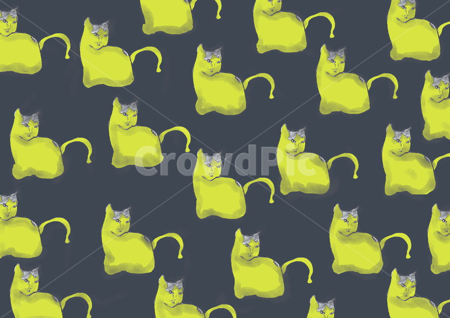 고양이,cat,일러스트,패턴,yellow,그래픽,일러스트레이션,graphic,illustration,텍스처,질감,패턴,texture,pattern
