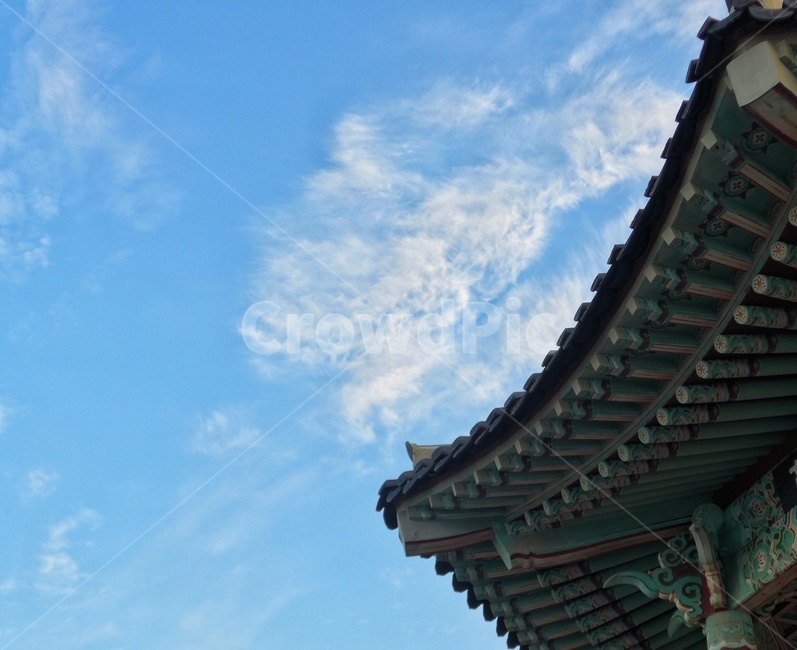하늘,기와,전통,한국,처마,여수,일출정,한국전통