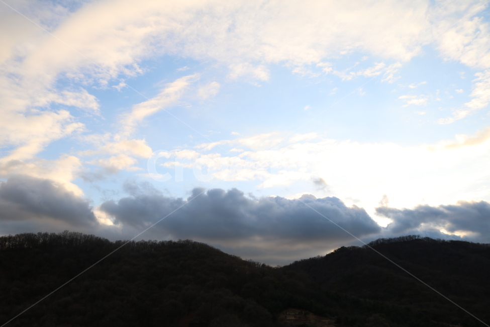 하늘,산,배경,맑은날,구름,노을