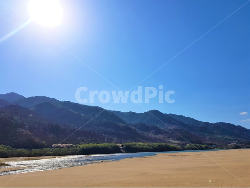 하동,강,산,풍경,자연