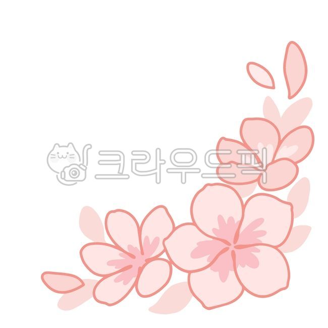 꽃,꽃프레임,편지지,장식,일러스트,화사한,봄,벚꽃,벚꽃프레임,벚꽃장식