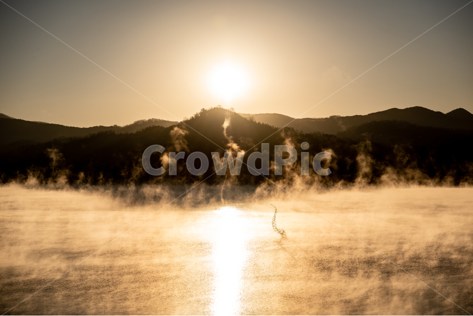 flare,플레어,light,빛,nature,자연,일출,물안개,용꼬리,대청호,호수,저수지,새해,해돋이,겨울,물김,안개