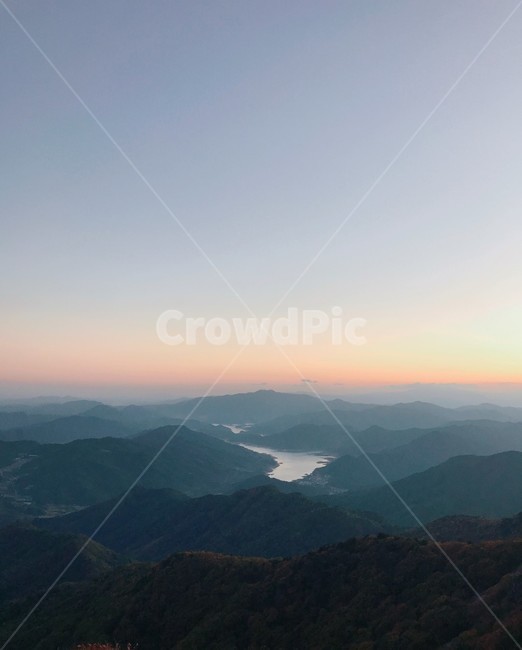노을,해질녘,오도산,합천오도산,강,산,풍경,자연,풍경,nature,landscape,outdoors,옥외,mountain range,산맥,mountain,scenery,경치
