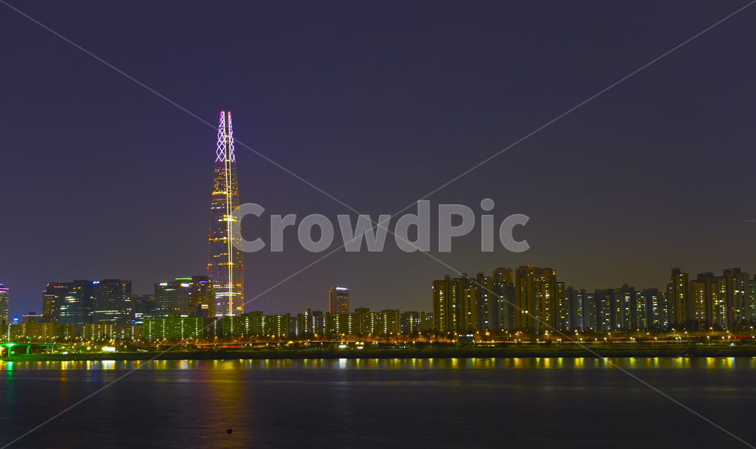 야경,한강,서울,롯데타워,밤,풍경,건물,타워,불빛,빛,물,야경,밤,풍경,nightscape,night,landscape,도시,city,한국도시풍경,한국도시경관,korea cityscape