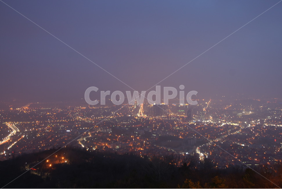 seoul,night view,city,light,fire,Wallpapers,Fog