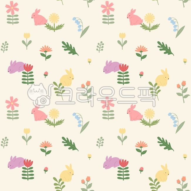 barney,pattern,Year of the Rabbit,cute,congrats,flower,Postcard,rainbow,baby rabbit,pastel,rabbit picture,rabbit,Cutie,illustration,rabbit illustration,card