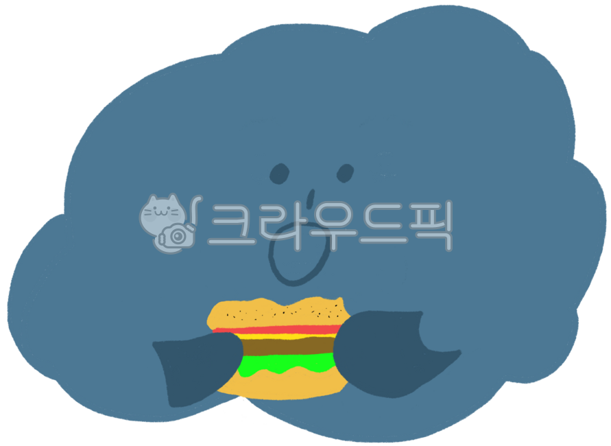 먹구름,구름일러스트,cloud,cloudillustration,darkcloud,햄버거,hamburger,먹구름일러스트