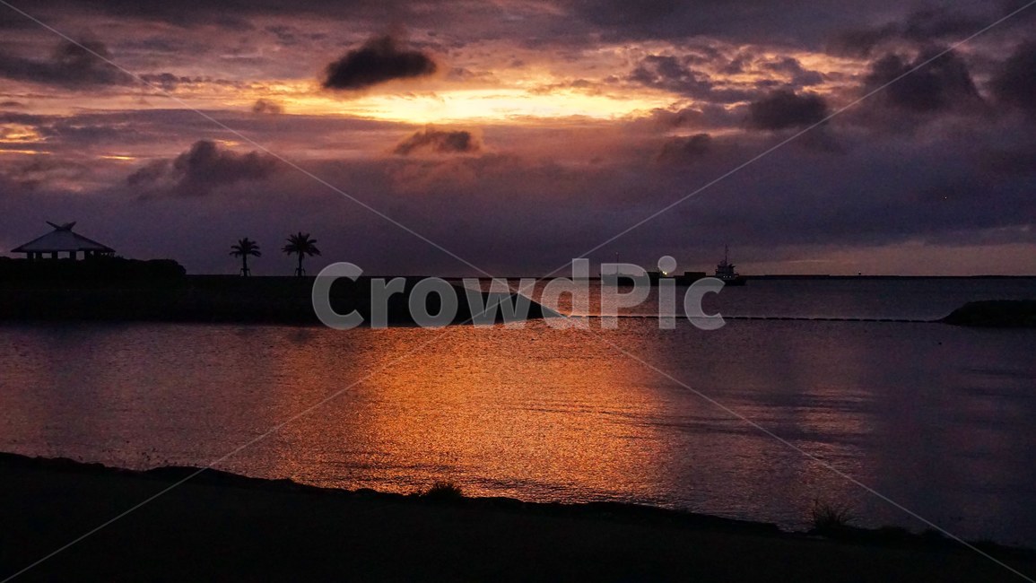 오키나와,일몰,okinawa,sunset,sunsetbeach,나하,naha,바다,야자수