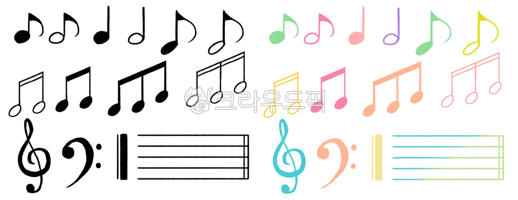 음표, 음악, 높은음자리, 낮은음자리, 악보, 사진,이미지,일러스트,캘리그라피 - kimsuu작가