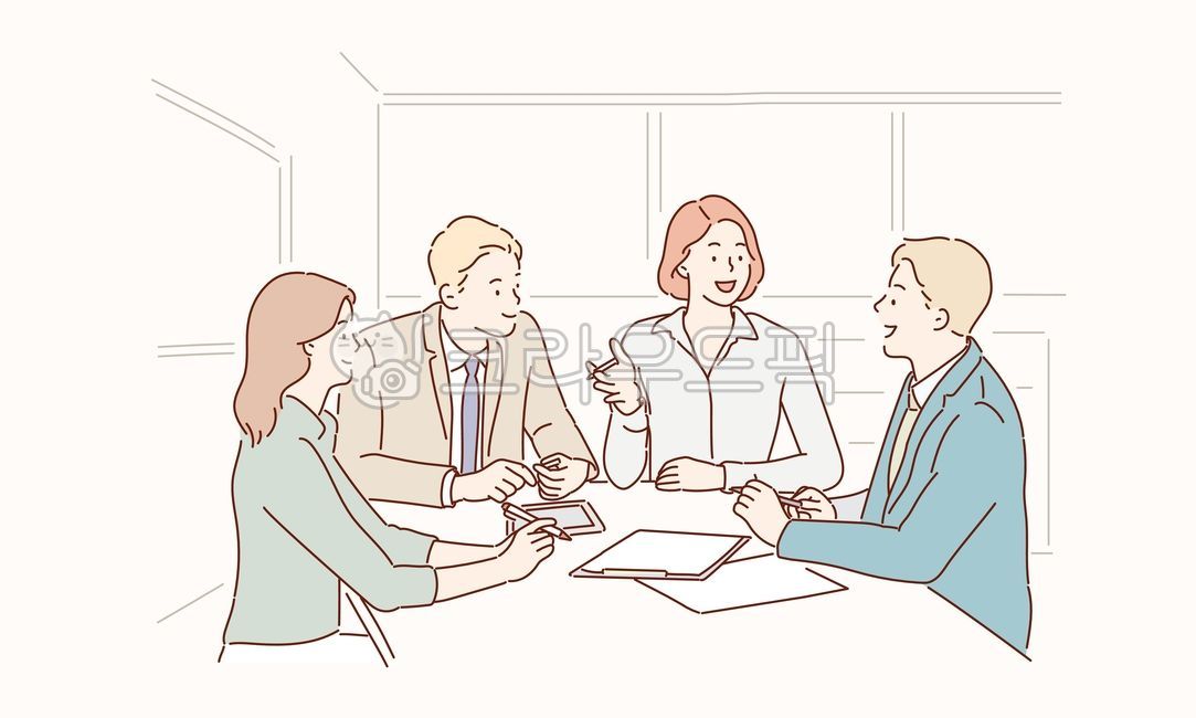 의견주고받기,회의실,전략회의,문제해결,아이디어,계획,목표설정,회의자료,문서,그래프,차트,화이트보드,플립차트,마커,책상,의자,집중,의제,의견교환,피드백,결론도출,협의,비즈니스환경,성공,목적,경영,협업,리더십,전략,마케팅,재무,회계,투자,기획,프로젝트,고객,시장조사,분석,데이터,보고서,성과,목표,계약,발표,프레젠테이션,브레인스토밍,창업,네트워킹,인사관리,성장,혁신,경쟁력,광고,홍보,상업,제품,서비스,고객만족,남자회사원,여자회사원,businessman,businesswoman,서류,종이,태블릿,팀원,파이팅,비즈니스맨,비즈니스우먼,금융,직무,직장인,기업,와이셔츠,성인,비지니스,사람,그룹,회사원,여자,남자,인물,젊은,대화,사원,회사,휴식,회의,말하기,듣기,일,신입사원,일러스트,생활,오피스,사무,정장,전신,사업,업무,취직,논의,의견,표현,행동,상황,관계,동료,소통,친구,뉴스,소식,토론,의사소통,직장,직업,거래,근무,사업가,직원,동업자,리더,단체,동업,협동,어른,스타트업,20대,30대,팀워크,협력,직장동료,단합,협상,모임,상담,화합,통역,전달,사무직,의논,커피,물음,노트북,비즈니스,business,service,work,그래픽,일러스트레이션,graphic,illustration