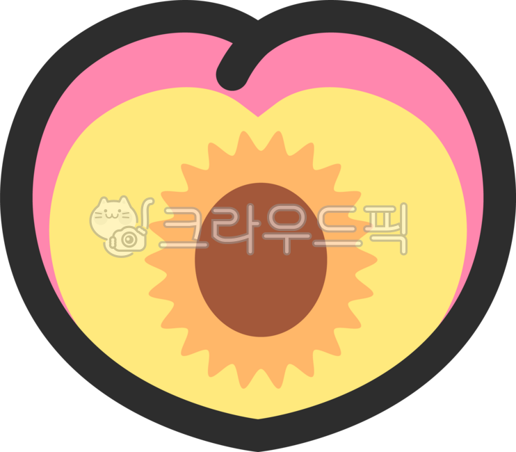 복숭아,복숭아일러스트,제철과일,복숭아단면,과일디저트,피치,열매,icon,fresh,fruit,peach