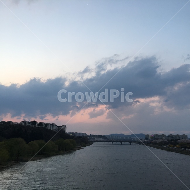 구름,노을,석양,강,iphone,pink,sky,하늘