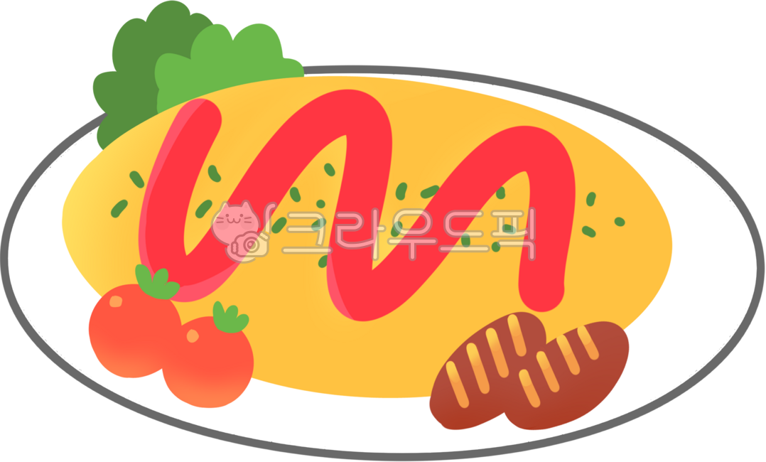 오므라이스,음식,소세지,토마토,밥,그림