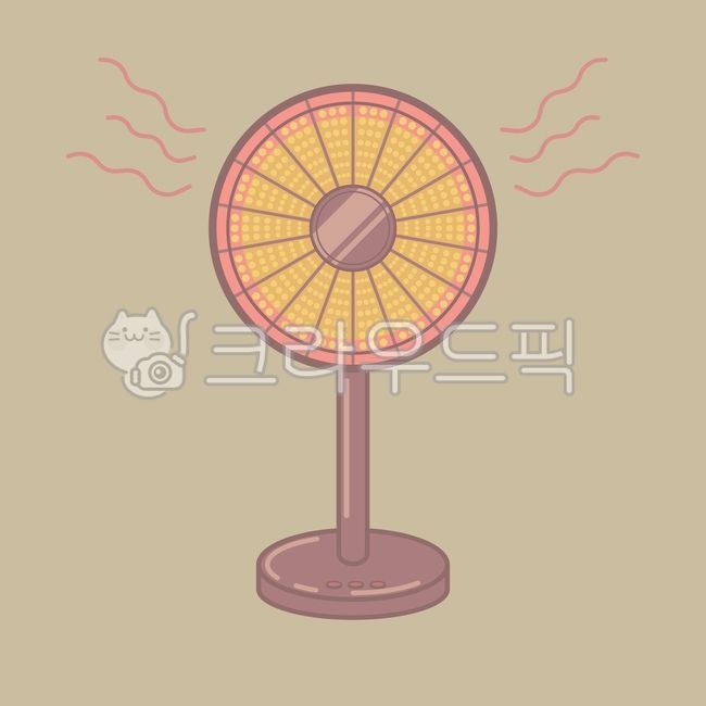 전열기,히터,온열기,난로,전기난로,난방기구,겨울,한파,따뜻한,뜨거운,추운날씨,겨울철,전기요금,전기세,타이머,가전제품,전기제품,전기,고온,온도,화상,화재,일러스트,illustration,선풍기,원형,벡터,vector