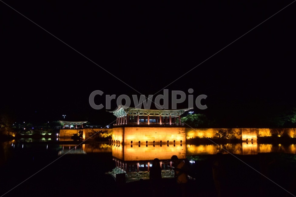night view,city,nature,Anapji Pond,night,feeling,nightview,scenery,Gyeongju,building,Donggung and Wolji Pond,beautiful,emotion,Temple,Asia,landscape,photography,Korea