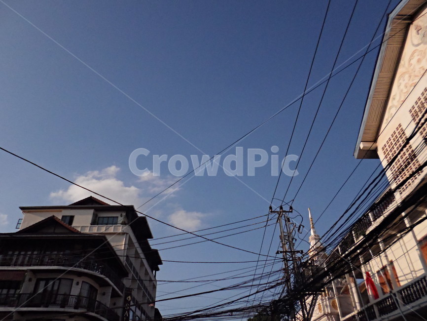 하늘,sky,laos,라오스,파랑,blue,구름,cloud,telegraphpole,전봇대