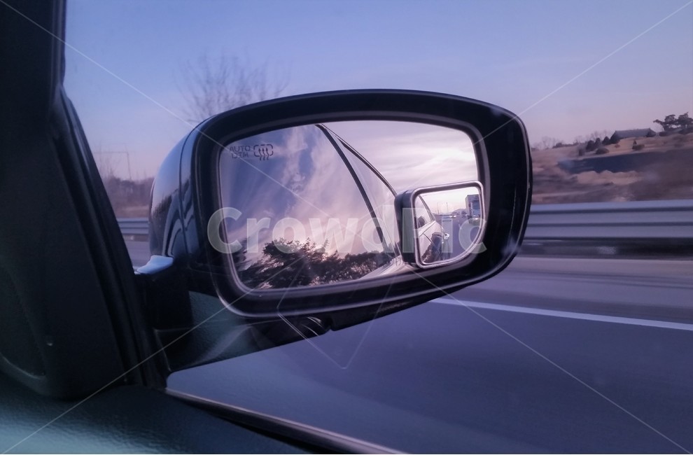 하늘,거울,사이드미러,노을,도로,고속도로,자동차,교통,교통수단,traffic,transportation