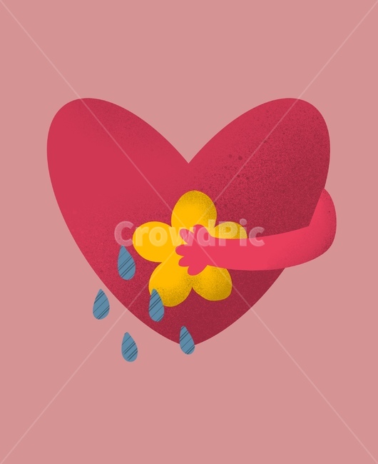 일러스트,하트,그림,꽃,마음,그래픽,일러스트레이션,graphic,illustration