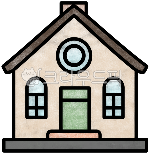 일러스트,다꾸,꾸미기,png,아이콘,디자인요소,집,집일러스트,건물,주택,창문,지붕,손그림,스티커,장식,굴뚝