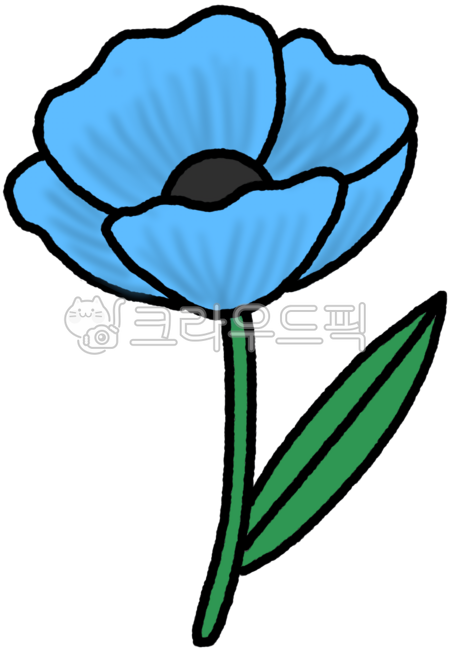 꽃,파랑,자연,일러스트,식물,초록,귀여운,식목일,다꾸,심플,키치,아기자기,스티커