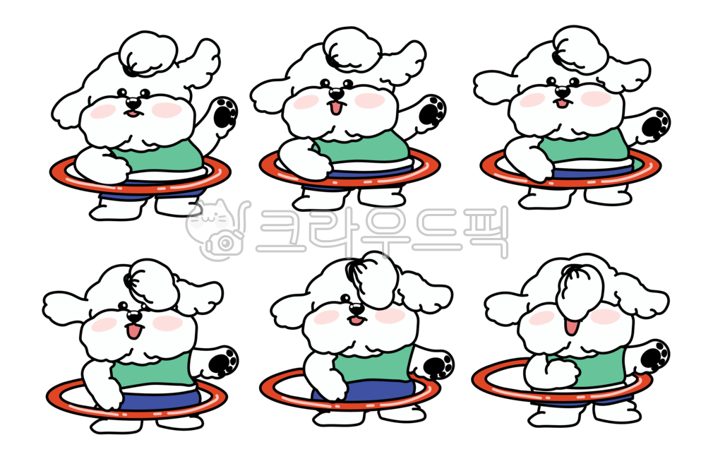 강아지,운동,비숑,훌라후프,다이어트,통통한,운동복,비숑프리제,반려동물,캐릭터,귀여운,펫