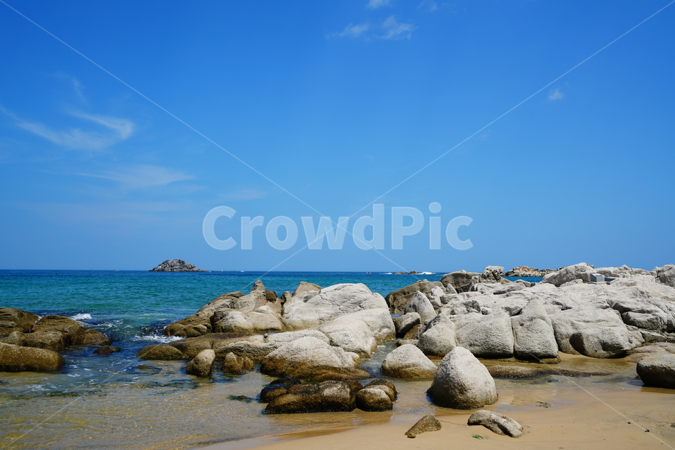 하늘,바다,바닷가,파도,물,파랑,블루,sea,바위,여름,풍경,경치,자연