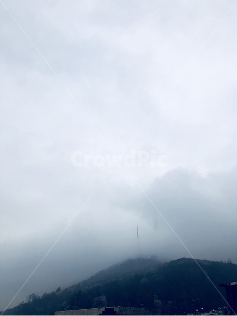 해방촌,남산,구름,비,오후,자연,풍경,nature,landscape