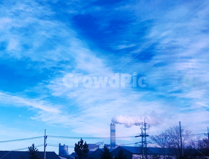 공장,연가,굴뚝,하늘,풍경,자연,풍경,nature,landscape