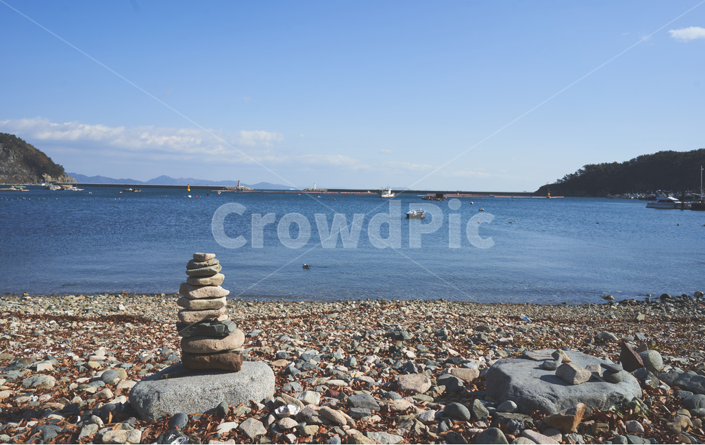 바다,돌탑,해변,돌,배,파도,rubble,파편,자연,풍경,nature,landscape