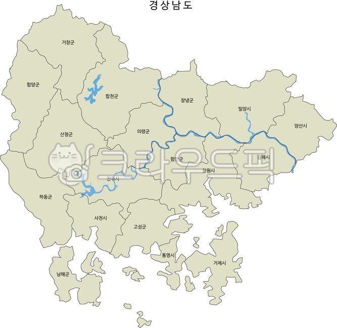 경남지도,경상남도지도,경남,경상남도,시군경계선,지도,경남지역,경남지자체,남강,합천호,경남행정지도,경남도