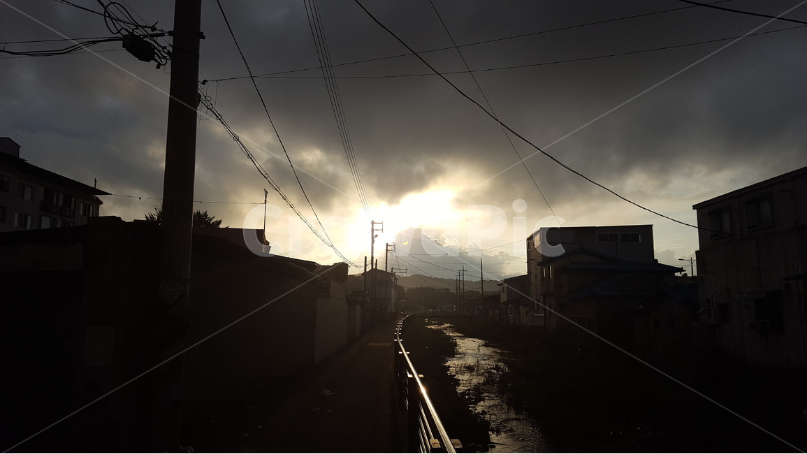 풍경,개울,거리,구름,전선,시골,마을,풍경,landscape,country,rural,town