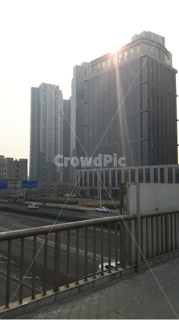 중국,天津,천진,빌딩,육교,건축물,건물외관,exterior,building,structure,architecture,construction