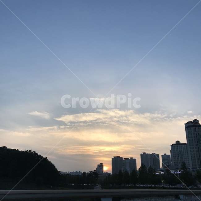 하늘,구름,자연,맑은날씨,풍경,석양,하늘색,여름